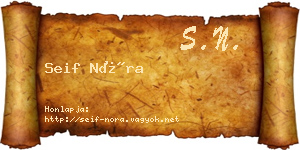 Seif Nóra névjegykártya