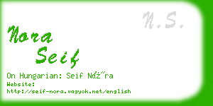 nora seif business card